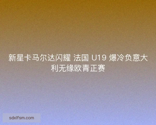 新星卡马尔达闪耀 法国 U19 爆冷负意大利无缘欧青正赛